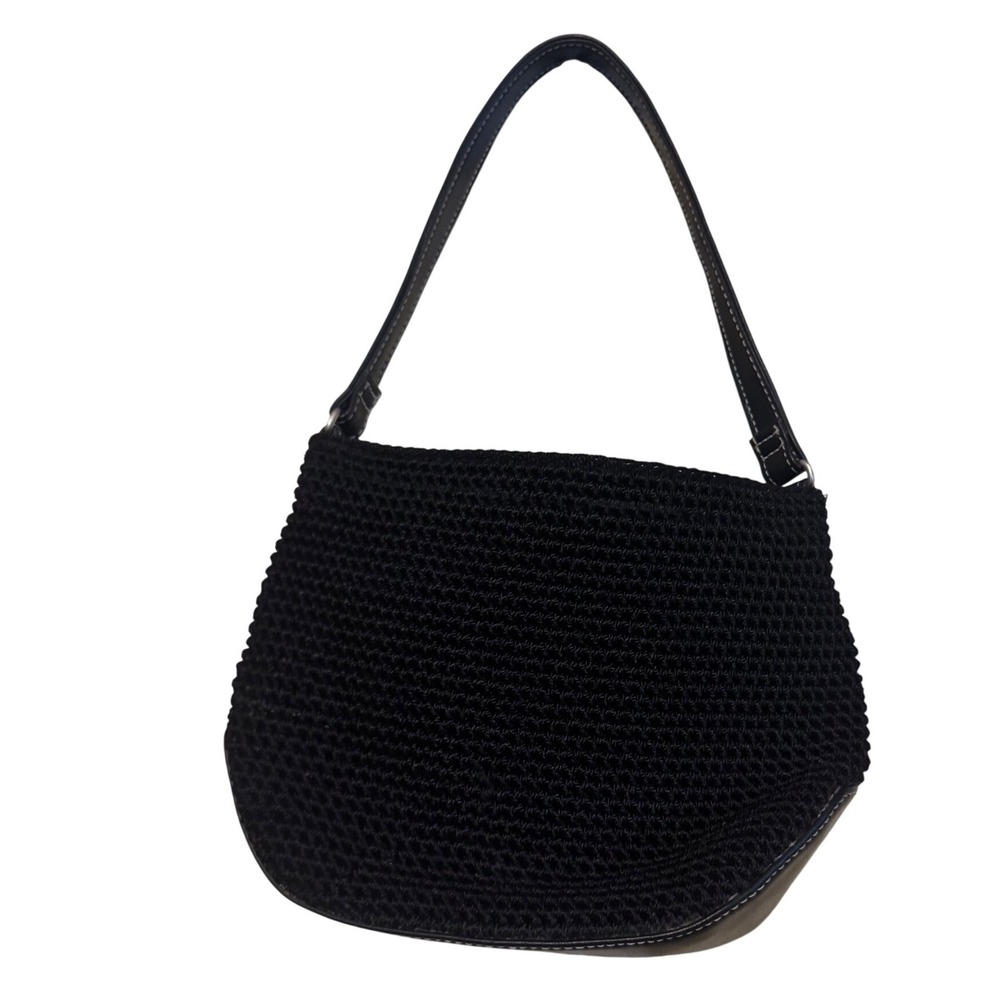 The SAK Crocheted Bag Black One Strap Zip Closure Mini‎ L9.5*H7